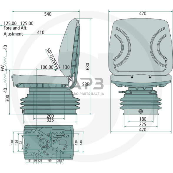 Traktoriaus sėdynė orinė 24000024, 24000037 1 Traktoriaus sėdynė orinė 24000024, 24000037 1