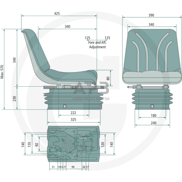 Traktoriaus sėdynė pneumatinė 240920035 1 Traktoriaus sėdynė pneumatinė 240920035 1