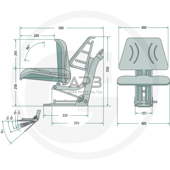 Traktoriaus sėdynė sulankstoma 24000077 1 Traktoriaus sėdynė sulankstoma 24000077 1