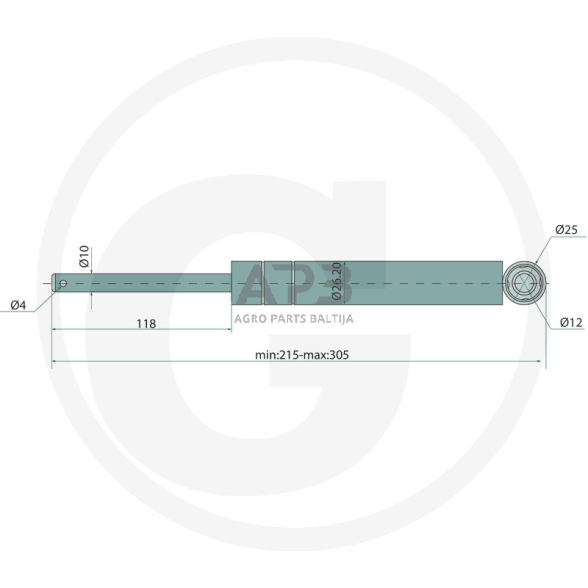 Traktoriaus sėdynės amortizatorius 24000030HVG 1 Traktoriaus sėdynės amortizatorius 24000030HVG 1