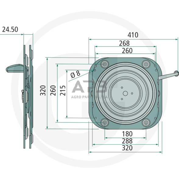 Traktoriaus sėdynės plokštė rotacinė 240920050, 240920054, 240920051 1 Traktoriaus sėdynės plokštė rotacinė 240920050, 240920054, 240920051 1