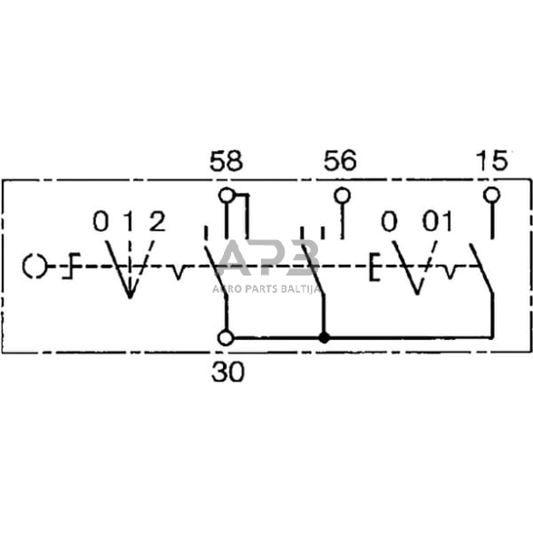 Traktoriaus užvedimo spynelė Bosch 0-1-2 0342106012 3 Traktoriaus užvedimo spynelė Bosch 0-1-2 0342106012 3