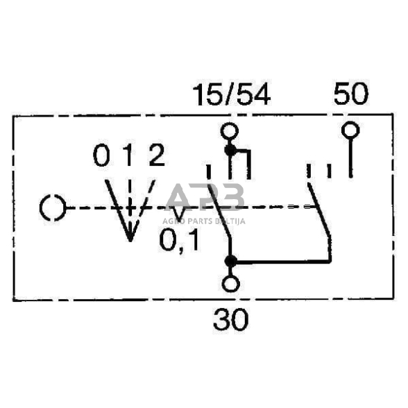 Traktoriaus užvedimo spynelė Bosch 0-1-2, 0342311004 2 Traktoriaus užvedimo spynelė Bosch 0-1-2, 0342311004 2