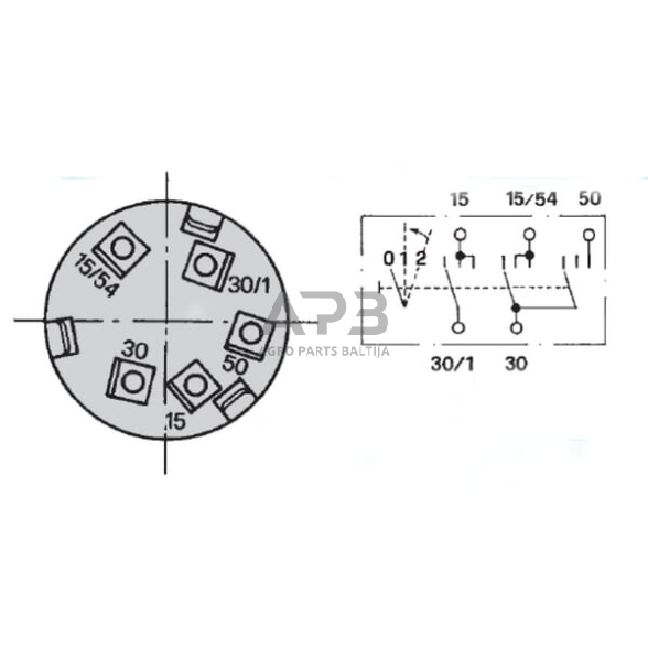 Traktoriaus užvedimo spynelė Cobo 0-1-2, 5 kontaktų 14109000 2 Traktoriaus užvedimo spynelė Cobo 0-1-2, 5 kontaktų 14109000 2