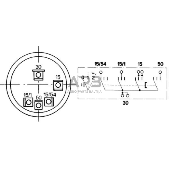 Traktoriaus užvedimo spynelė Cobo 0-1-2, 5 kontaktų 14174000 2 Traktoriaus užvedimo spynelė Cobo 0-1-2, 5 kontaktų 14174000 2