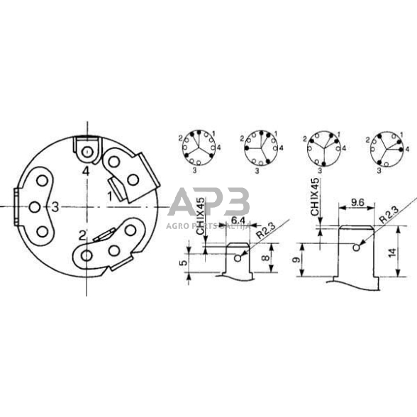 Traktoriaus užvedimo spynelė Cobo 1-2-3-4, 14188000 2 Traktoriaus užvedimo spynelė Cobo 1-2-3-4, 14188000 2