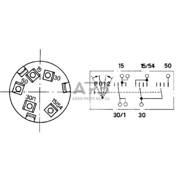 Traktoriaus užvedimo spynelė Cobo P-0-1-2, 5 kontaktų 14112000 2 Traktoriaus užvedimo spynelė Cobo P-0-1-2, 5 kontaktų 14112000 2