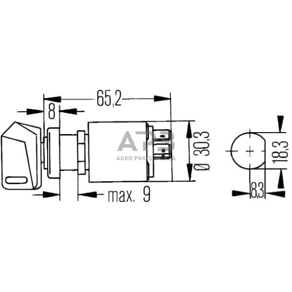 Traktoriaus užvedimo spynelė Hella 12V, 0-1-2-3, 4 kontaktų, 6JK007232001 4 Traktoriaus užvedimo spynelė Hella 12V, 0-1-2-3, 4 kontaktų, 6JK007232001 4