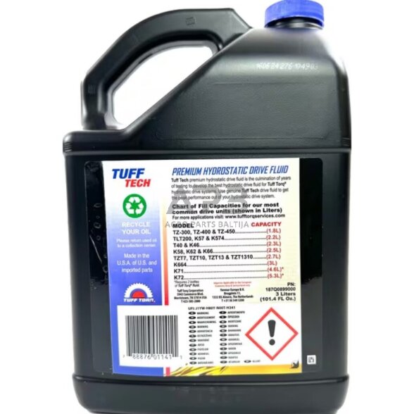 Transmisijos alyva sintetinė Tuff Torq 187Q0899000 3 litrai 1 Transmisijos alyva sintetinė Tuff Torq 187Q0899000 3 litrai 1