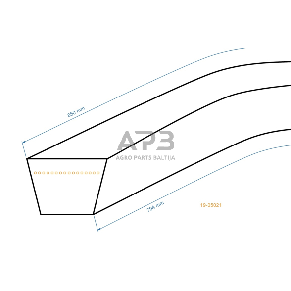 Trapecinis diržas Husqvarna 12,50x794mm Li, 12,50x850mm 534 10 02-41, 5341002-41, 534100241