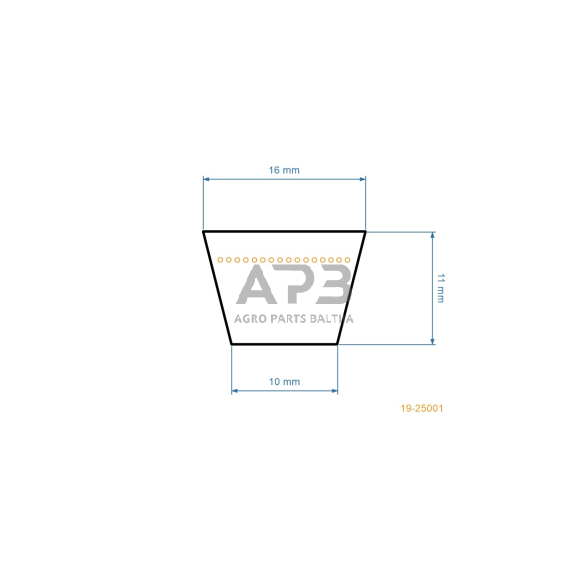 Trapecinis eigos diržas Columbia 105/810 N, 111/960, 110/760 HA, 110/810, 110/960, 111/910, 112/910, I 451 E, 15,88x1123,16mm La 2