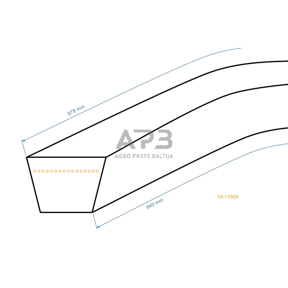 Trapecinis eigos diržas Iseki 135064195/0 Z33 10x840mm Li, 10,00x878mm La 1