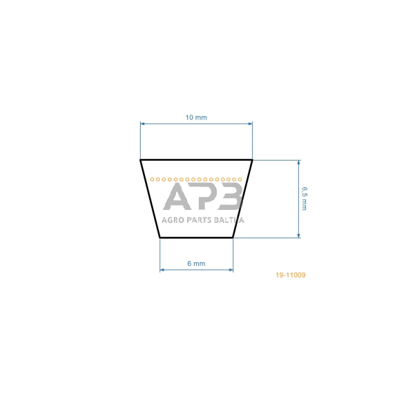 Trapecinis eigos diržas Makita 135064195/0 Z33 10x840mm Li, 10,00x878mm La 2