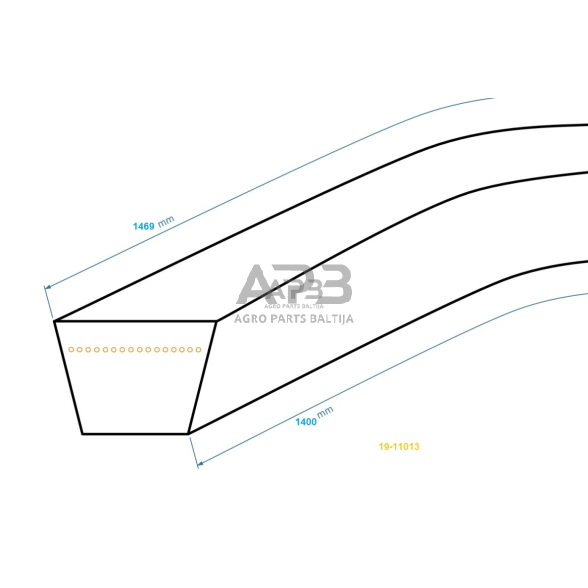 Trapecinis eigos diržas Sabo 102-13G, 102-15H B55 17x1400mm Li, 17x1469mm La 1