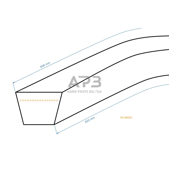 Trapecinis eigos diržas vejapjovėms Z24,5 10x620mm Li, 10x658mm La 1 Trapecinis eigos diržas vejapjovėms Z24,5 10x620mm Li, 10x658mm La 1