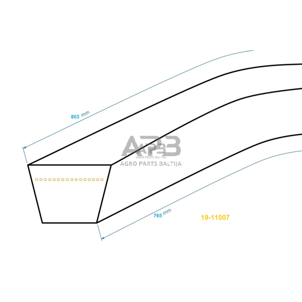 Trapecinis eigos diržas Victus VSS53 Z30 10x765mm Li, 10,00x803mm La