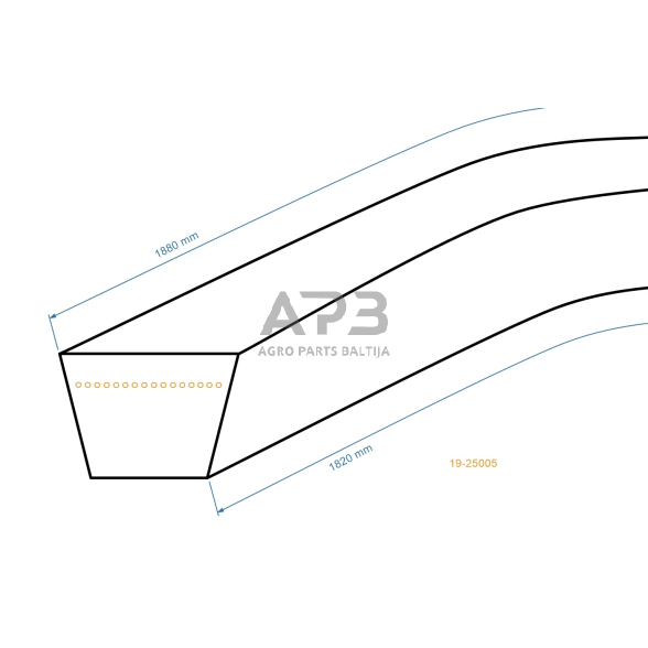 Trapecinis pjaunamosios diržas Yard Man 754-0371 pjaunamosios potis G42 (107 cm) 15,88x1879,60 mm La 1