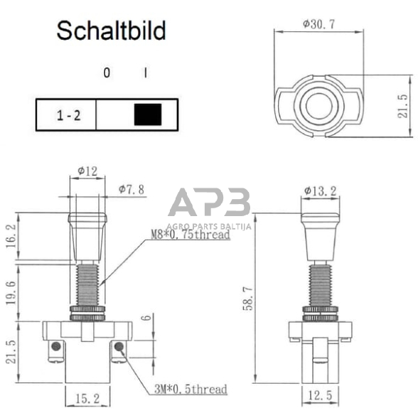 Traukiamas jungiklis 12.5A Pneutron EL230210 2 Traukiamas jungiklis 12.5A Pneutron EL230210 2