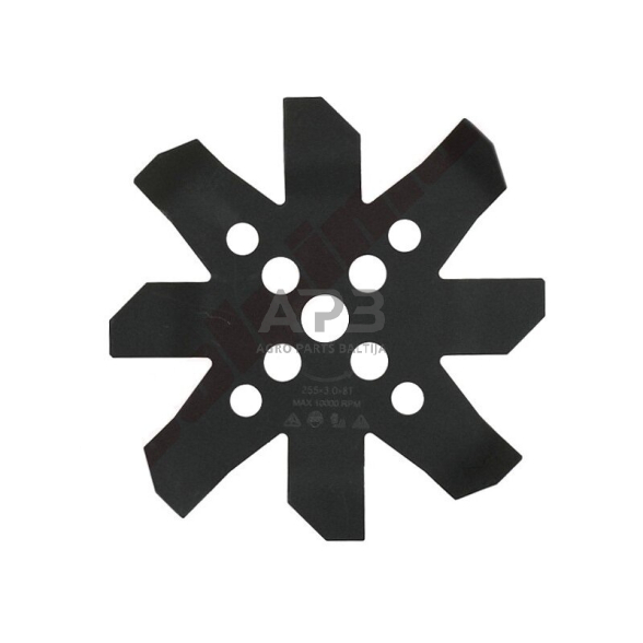 Trimerio pjovimo peilis aštuonkampis 255 x 25,40 mm storis 3,00 mm