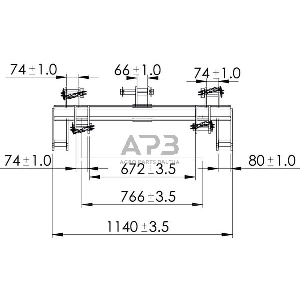 Traktoriaus prikabinimo trikampis 1150,00 mm TL150852 3