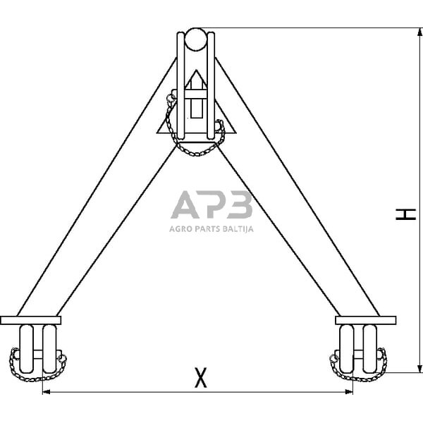 Traktoriaus prikabinimo trikampis 480,00 mm TL150779 3