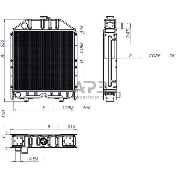 Traktoriaus radiatorius 5153481N 1 Traktoriaus radiatorius 5153481N 1