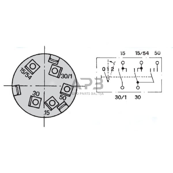 Traktoriaus užvedimo spynelė Cobo 0-1-2, 5 kontaktų 14109000 2 Traktoriaus užvedimo spynelė Cobo 0-1-2, 5 kontaktų 14109000 2