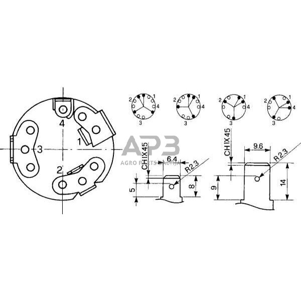 Traktoriaus užvedimo spynelė Cobo 1-2-3-4, 14188000 2 Traktoriaus užvedimo spynelė Cobo 1-2-3-4, 14188000 2