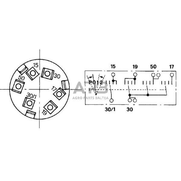 Traktoriaus užvedimo spynelė Cobo P-0-1-2, 6 kontaktų 14115000 2 Traktoriaus užvedimo spynelė Cobo P-0-1-2, 6 kontaktų 14115000 2