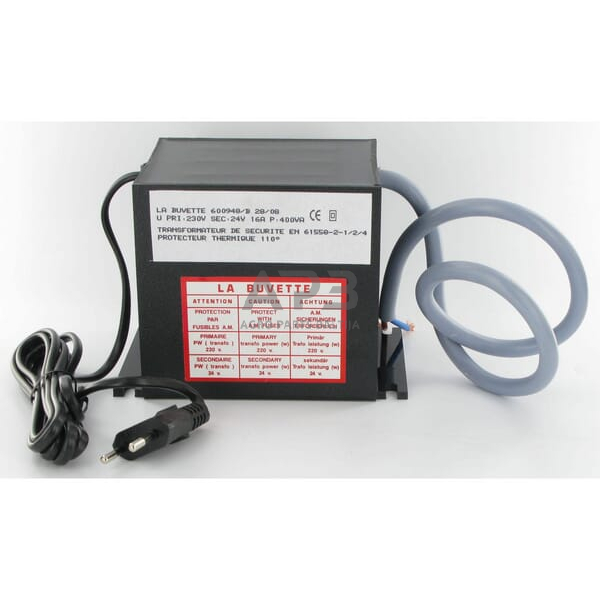 Transformatorius šildomoms girdykloms LA BUVETTE 400W 220/24V, BUA502 Transformatorius šildomoms girdykloms LA BUVETTE 400W 220/24V, BUA502