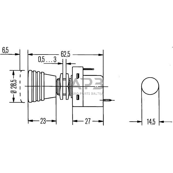 Traukiamas jungiklis 12V, Ø14.5mm Hella 6ED004778001 4 Traukiamas jungiklis 12V, Ø14.5mm Hella 6ED004778001 4