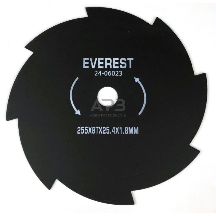 Trimerio pjovimo diskas 255 x 25,40 mm storis 1,80 mm 8 T Trimerio pjovimo diskas 255 x 25,40 mm storis 1,80 mm 8 T