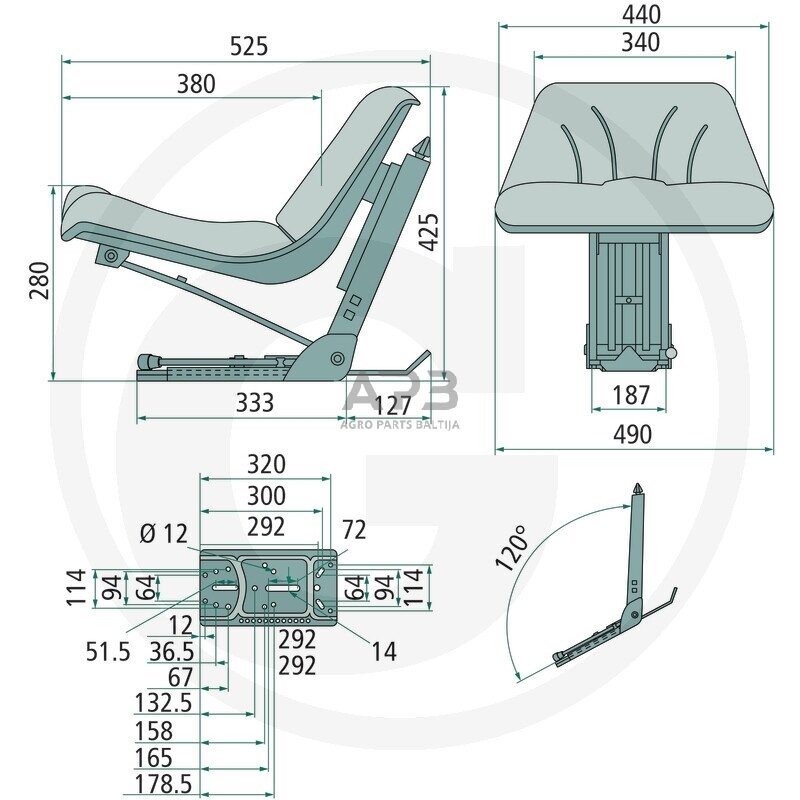 Traktoriaus sėdynė 24000032 1 Traktoriaus sėdynė 24000032 1