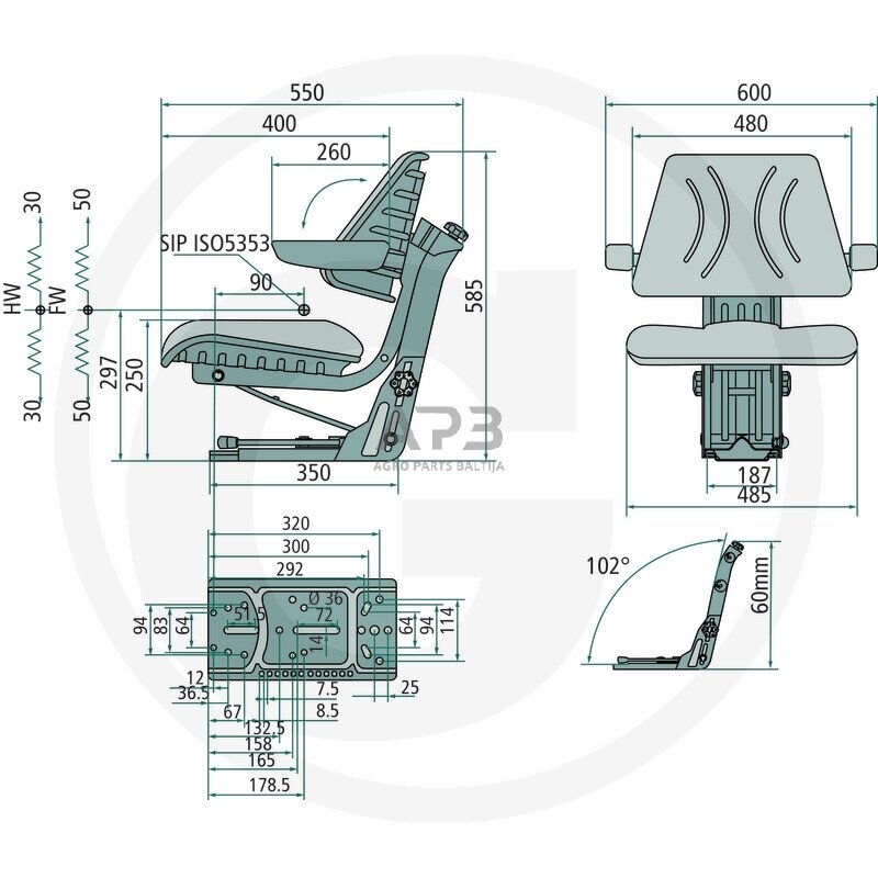 Traktoriaus sėdynė 24000117 1 Traktoriaus sėdynė 24000117 1