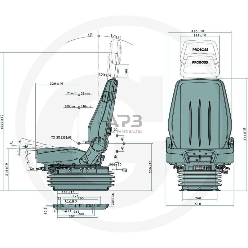 Traktoriaus sėdynė PROBOSS BS1510 1 Traktoriaus sėdynė PROBOSS BS1510 1