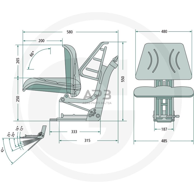 Traktoriaus sėdynė sulankstoma 24000077 1 Traktoriaus sėdynė sulankstoma 24000077 1