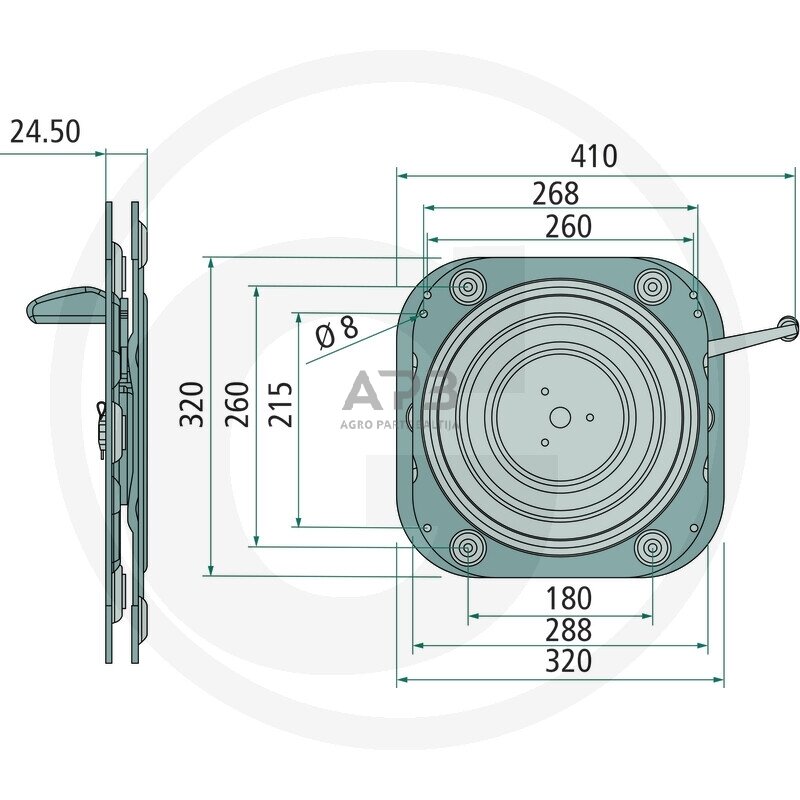 Traktoriaus sėdynės plokštė rotacinė 240920052 1 Traktoriaus sėdynės plokštė rotacinė 240920052 1