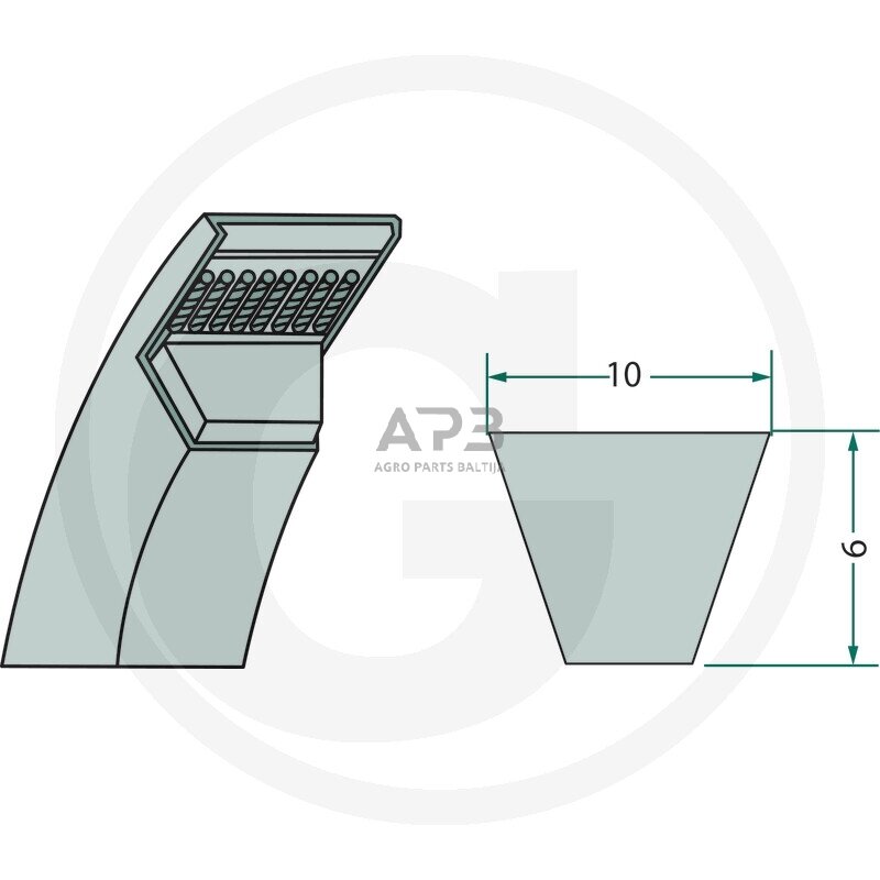 Trapecinis diržas Z52 10x1320mm Li, 10x1358mm La 1 Trapecinis diržas Z52 10x1320mm Li, 10x1358mm La 1