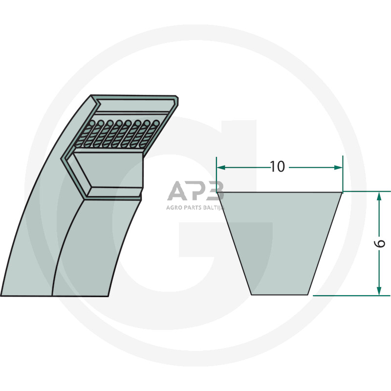 Trapecinis diržas Z53 10x1345mm Li, 10x1383mm La 1 Trapecinis diržas Z53 10x1345mm Li, 10x1383mm La 1