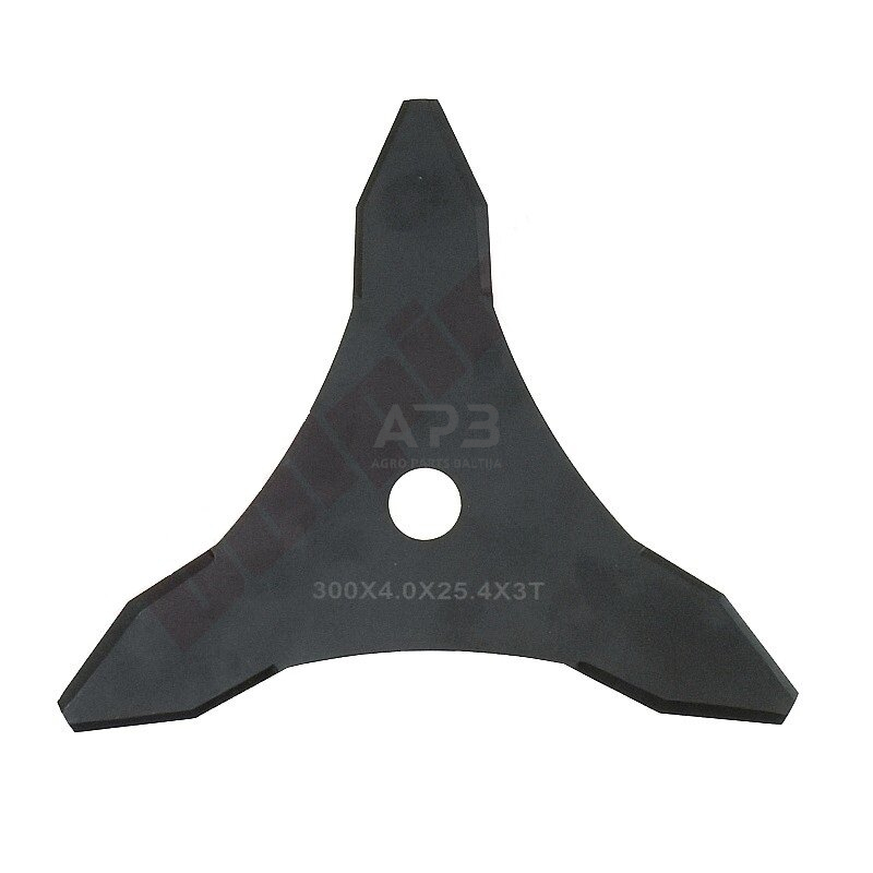 Trimerio pjovimo peilis trišakis 300 x 25,40 mm storis 4,00 mm Trimerio pjovimo peilis trišakis 300 x 25,40 mm storis 4,00 mm