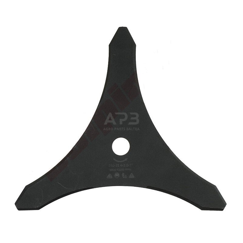 Trimerio pjovimo peilis trišakis 355 x 25,40 mm storis 3,00 mm B Trimerio pjovimo peilis trišakis 355 x 25,40 mm storis 3,00 mm B