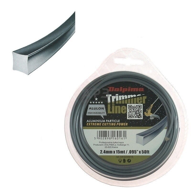 Trimerio valas ALULON SQUARE 15 metrų 2.40 mm Trimerio valas ALULON SQUARE 15 metrų 2.40 mm