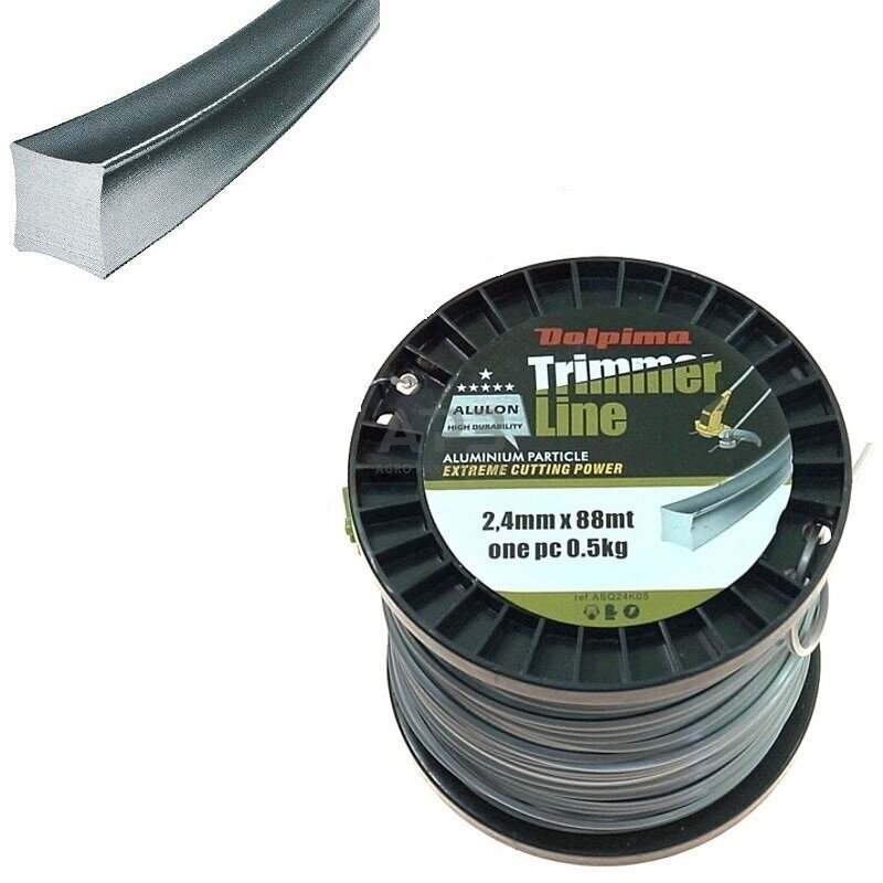 Trimerio valas ALULON SQUARE 88 metrų 2.40 mm Trimerio valas ALULON SQUARE 88 metrų 2.40 mm