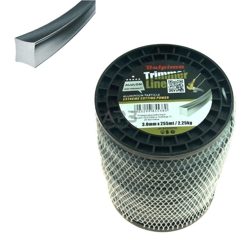 Trimerio valas ALULON SQUARE 255 metrų 3.00 mm Trimerio valas ALULON SQUARE 255 metrų 3.00 mm