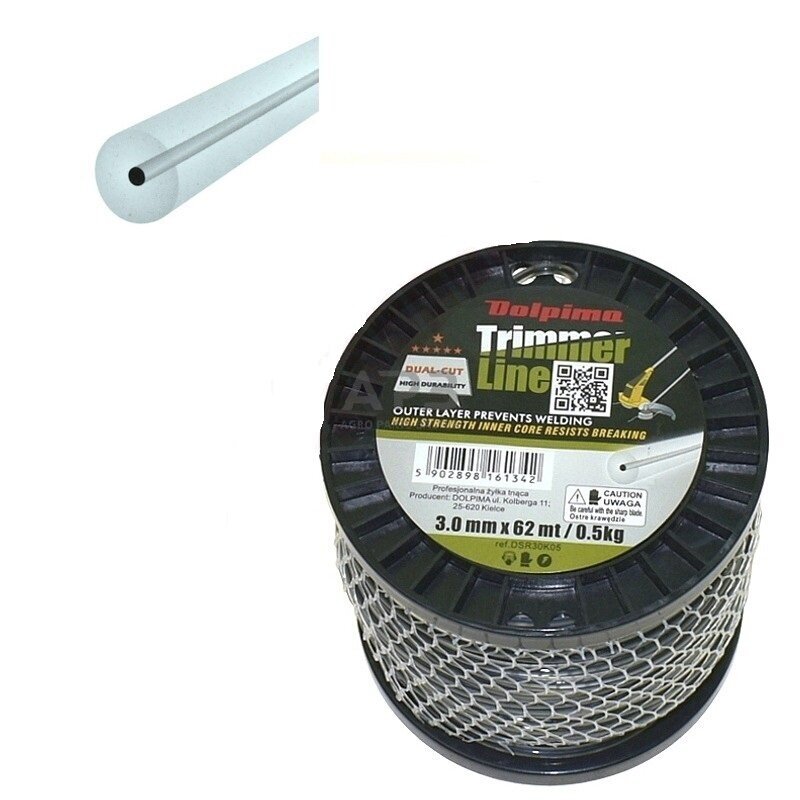 Trimerio valas DUAL-CUT 62 metrų 3.00 mm Trimerio valas DUAL-CUT 62 metrų 3.00 mm