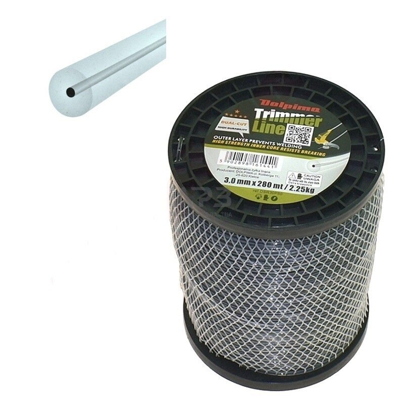 Trimerio valas DUAL-CUT 280 metrų 3.00 mm Trimerio valas DUAL-CUT 280 metrų 3.00 mm