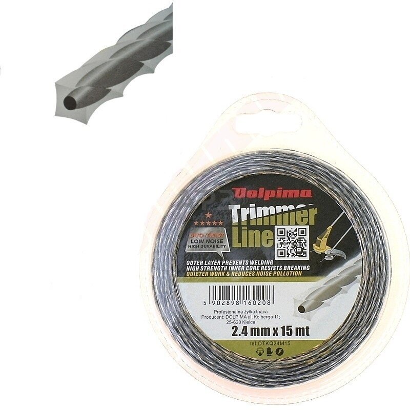 Trimerio valas DUO-TWIST 15 metrų 2.40 mm Trimerio valas DUO-TWIST 15 metrų 2.40 mm