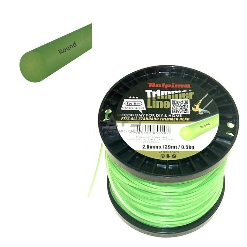 Trimerio valas ROUND 139 metrų 2.00 mm Trimerio valas ROUND 139 metrų 2.00 mm