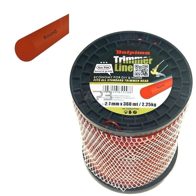Trimerio valas ROUND 360 metrų 2.70 mm Trimerio valas ROUND 360 metrų 2.70 mm