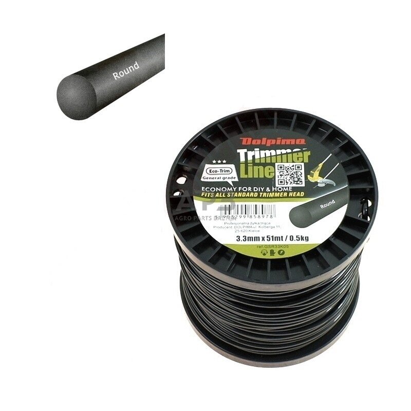 Trimerio valas ROUND 51 metrų 3.30 mm Trimerio valas ROUND 51 metrų 3.30 mm